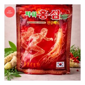 Корейский пластырь Daejeon Power Red Ginseng Pad с красным женьшенем 20 пластырей